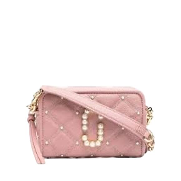 Marc Jacobs Handbags - Marc Jacobs NWT The Quilted Softshot 17 in Pink with Pearl Embellishments